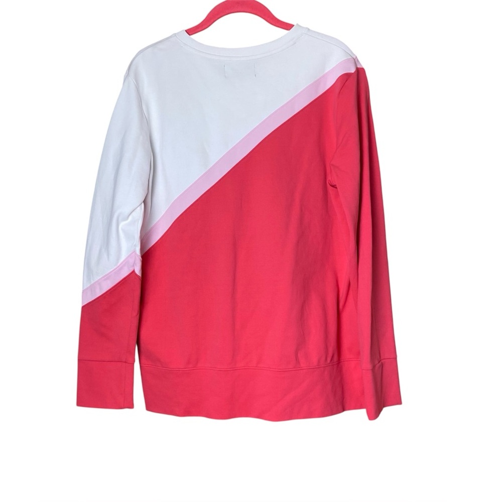 Duffield Lane London Sweatshirt Pink Colorblock Large Preppy Coastal - Picture 5 of 7
